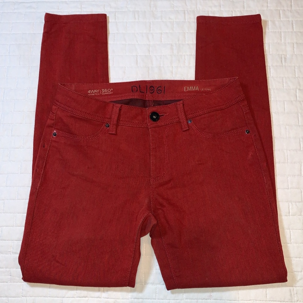 DL1961 Emma Skinny Jeans in Deep Red